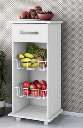 Fruteira 2 Cestos 1 Gaveta Régia - Branco