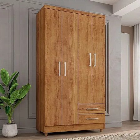 Guarda Roupa MADRI Rud Rack 04 portas CEDRO