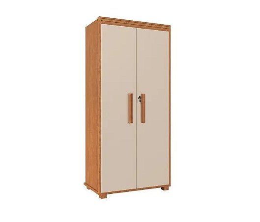 Armário Multiuso 2 portas com chave ATENAS CINAMOMO/OFF WHITE
