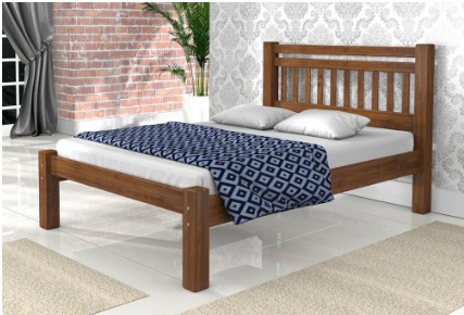 CAMA CASAL DE MADEIRA MACIÇA - NOVA