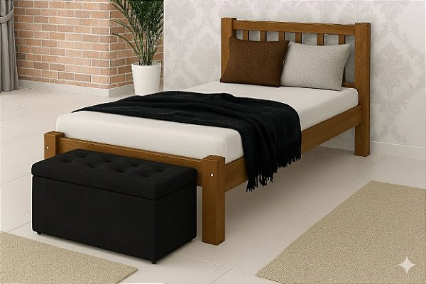 Baú Recamier SOLTEIRO sued PRETO