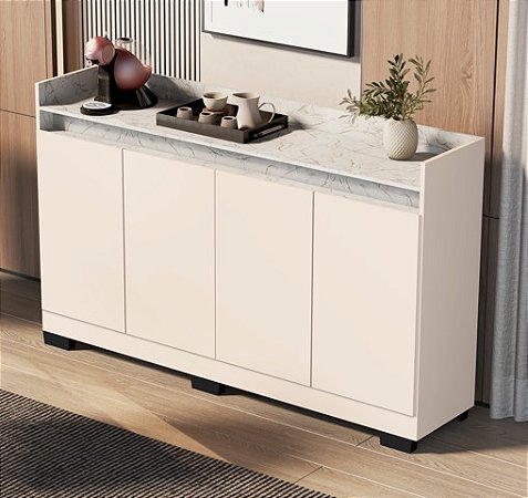 BUFFET REAL 04 PTS OFF WHITE/MARMORE BRANCO