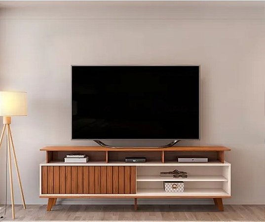 Rack FLOW FREIJO/OFF WHITE para TV 70°