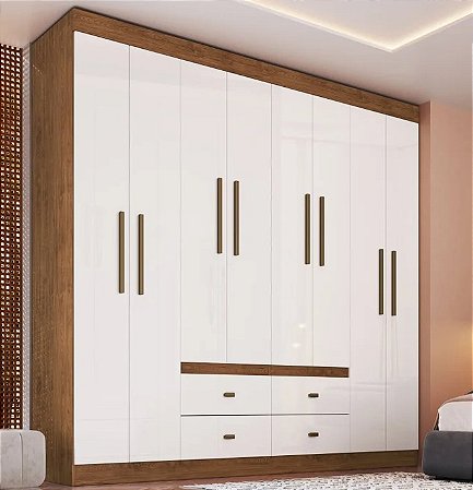 Grpa LAS VEGAS 08 Portas e 04 Gavetas Off White/ Nogueira
