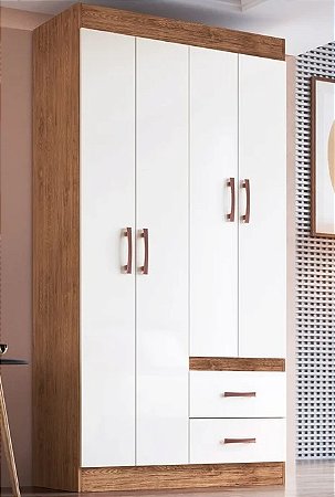 Grpa ROSÁRIO 04 Portas e 02 Gavetas Off White / Nogueira