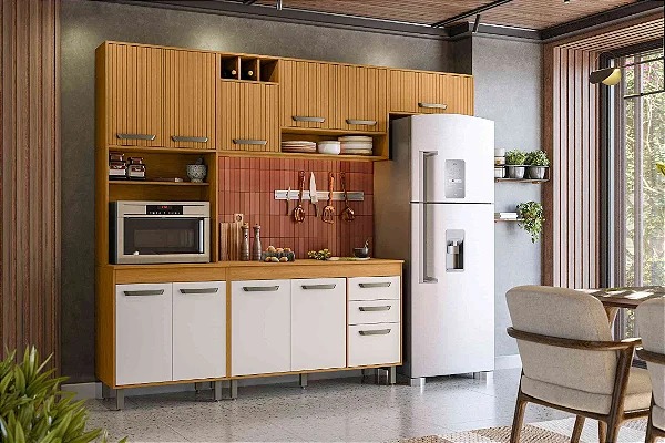 Cozinha 04 peças MALTA Freijó/Ripado