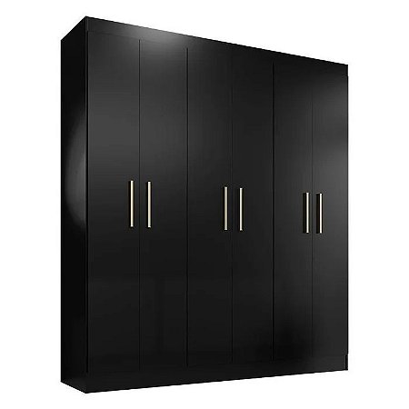 Guarda Roupa Casal Ipê 6 Portas PRETO