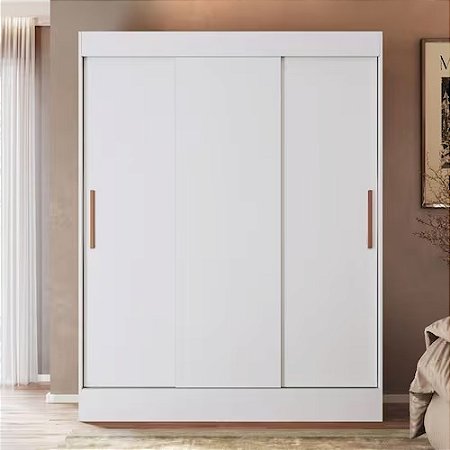 Guarda Roupa Solteiro 3 Portas 2 Gavetas Marselha BRANCO
