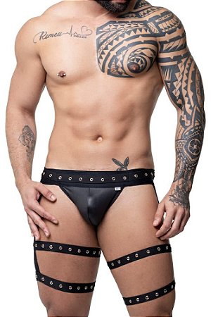 CUECA JOCKSTRAP LIGA PRETA ILHOS