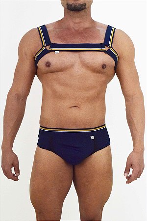 COJUNTO DE JOCK MAIS  HARNESS ELASTICO AZUL MARINHO