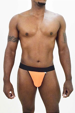 JOCK FIO LARANJA COM ELASTICO  PRETO