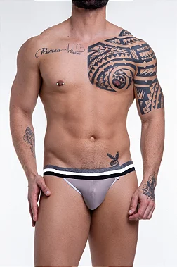 JOCK CIRRE CINZA COM ELASTICO TRICOLOR