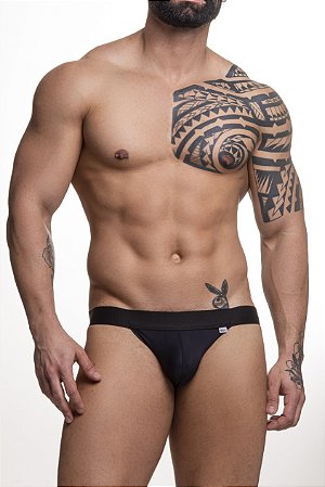 JOCK EM SUPLEX PRETO ELASTICO DUPLO FINO
