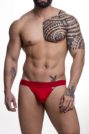 JOCKSTRAP EM SUPLEX VERMELHO ELASTICO DUPLO FINO