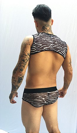 CONJUNTO CUECA SEX MAIS CROPPED TULE E SUPLEX