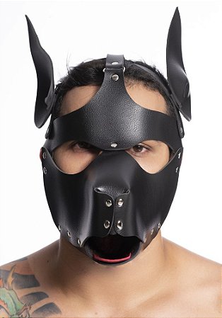 Máscara Cachorro em Couro Sintético