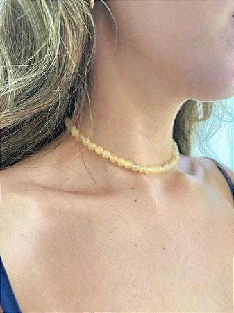 Choker de Calcita Amarela 4mm - Movimento e Realizações