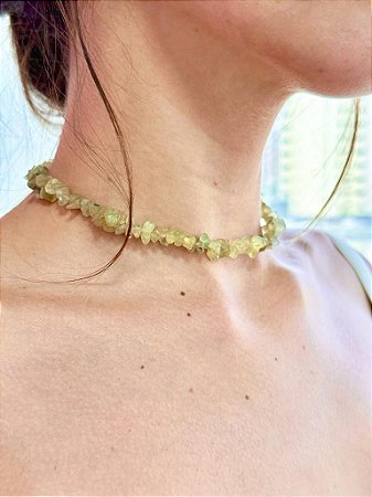 Choker de Phrenita em Prata - Ouvir o Coração, Sinceridade e Desapego