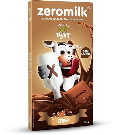 Barra de Chocolate 40% Cacau com Crisp  SG, ZL e Veg ZeroMilk 80g *Val.250924