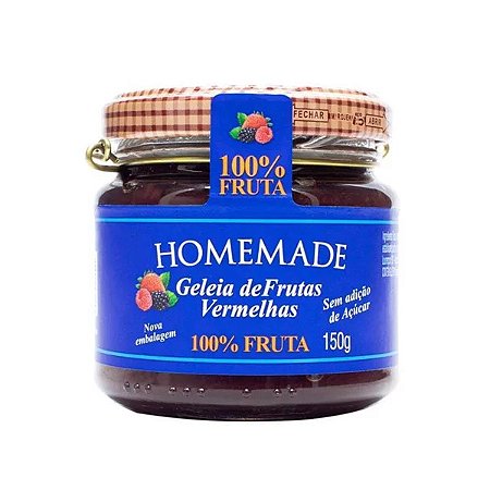 Geleia de Frutas Vermelhas 100% Fruta Sem Glúten Homemade 150g *Val.270424