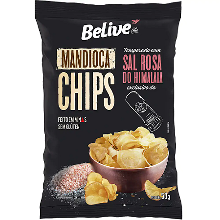 Chips de Mandioca Sabor Sal Rosa do Himalaia SG Belive 50gr *Val.130724