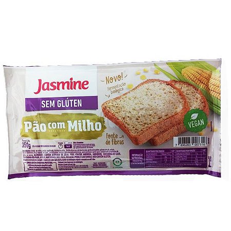 Pão com Milho Sem Glúten Jasmine 350g *Val.170124