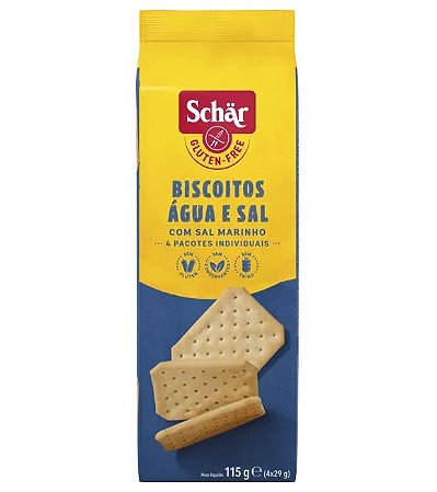 Biscoito Salgado Água e Sal Snackers Sem Glúten Schär 115g *Val.270324