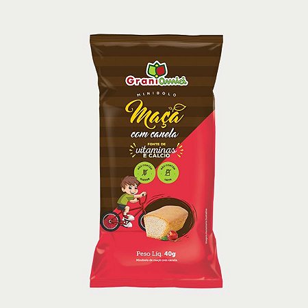 Mini Bolo de Maçã e Canela Sem Glúten Grani Amici 40g *Val.180124