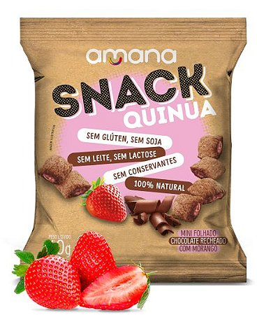 Snack de Quinua e Chocolate com Recheio de Morango SG Amana 40g *Val.040325