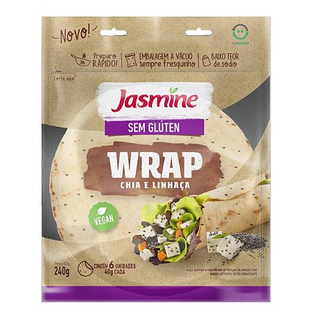 Wrap Chia e Linhaça Sem Glúten e Vegano Jasmine 240g *Val.150924
