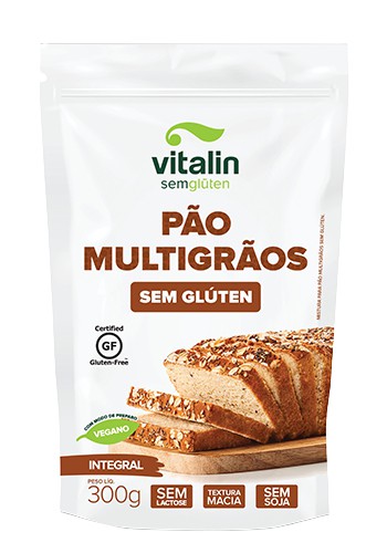 Mistura para Pão Multigrãos Integral Sem Glúten Vitalin 300g *Val.070724