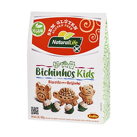 Biscoito Bichinho Kids Beijinho SG e Veg Natural Life 80g *Val.240824