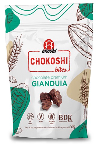 Bites Chocolate Premium Gianduia Sem Glúten Chokoshi Okoshi 50g *Val.170124