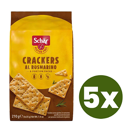 Kit 5 Crackers Al Rosmarino Sem Glúten Schar 210g *Val.100324