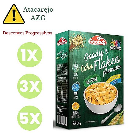 Cereal Corn Flakes Premium Natural Sem Glúten e Sem Lactose Goody's 270g *Val.260424