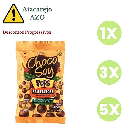 Choco Soy Pops Sem Lactose e Sem Glúten Olvebra 40G *Val.311024