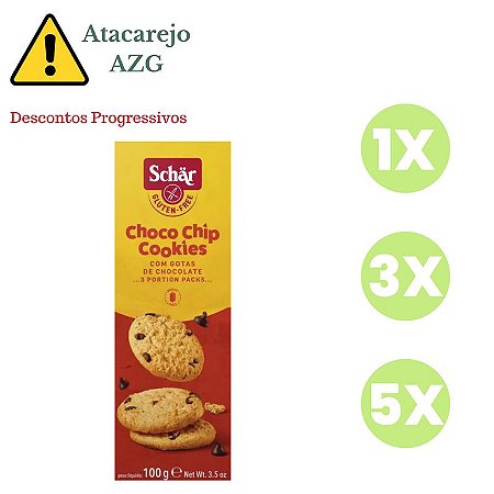 Choco Chip Cookie Sem Glúten e Vegano Schar 100g *Val.070125