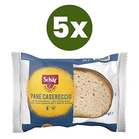 Kit 5 Pães Pane Casereccio Sem Glúten Schar 240G *Val.100224