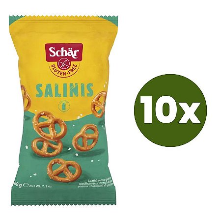 Kit 10 Salinis Mini Pretzel Salgado Sem Glúten Schär 60g *Val.270125