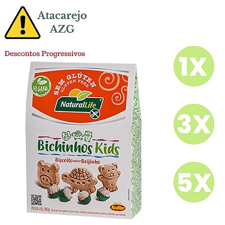 Biscoito Bichinho Kids Beijinho SG e Veg Natural Life 80g *Val.240824