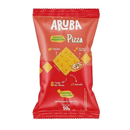 Biscoito Salgado sabor Pizza Sem Glúten Aruba 50g *Val110224