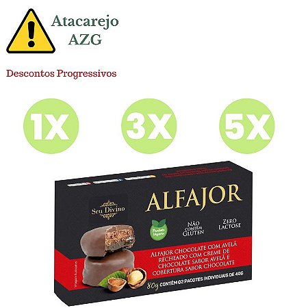 Alfajor Chocolate e Avelã com Recheio de Chocolate SG Seu Divino 80g *Val.050524