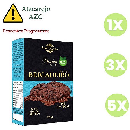 Biscoito Brigadeiro Sem Glúten e Vegano Seu Divino 120g *Val.060724