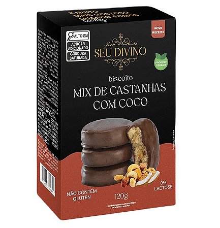 Biscoito Mix de Castanhas com Coco Sem Glúten Seu Divino 120g* Val290724