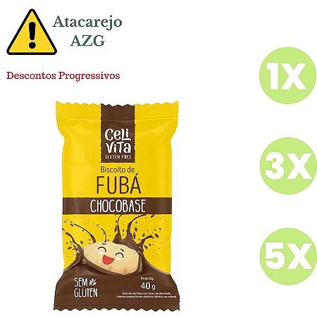 Biscoito de Fubá com Chocobase Sem Glúten Celivita 40g *Val.190824