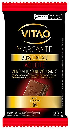 Chocolate ao Leite 39% Cacau Sem Glúten Marcante Vitao 22g *Val.281024
