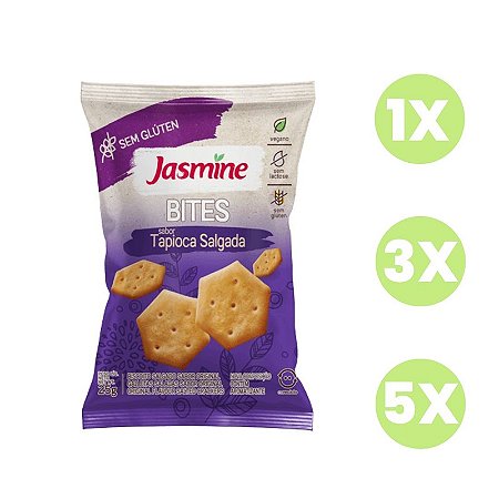 Biscoito Integral Sem Glúten e Vegano Bites Tapioca Jasmine 25g *Val.280724