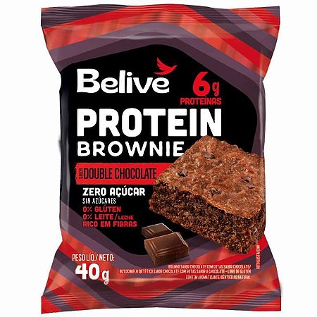Brownie 6G Protein Double Chocolate SG Zero Açúcar Belive 40g*Val.100924