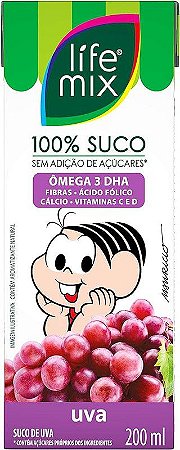 Suco Sabor Uva Kids Funcional Sem Açucar Life Mix 200Ml *Val. 170724