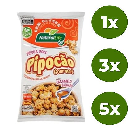 Pipocão Gourmet Caramelo Salgado SG VEG Nutural Life 90g  * Val.230324